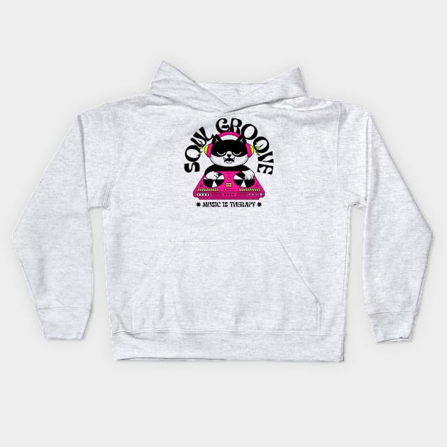 Soul Groove Music is Therapy Kids Hoodie by Distinkt